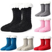 Women Slipper Socks Fuzzy Fluffy Cozy Cabin Winter Fleece Soft Warm Comfy Thick Christmas Grips Home Socks